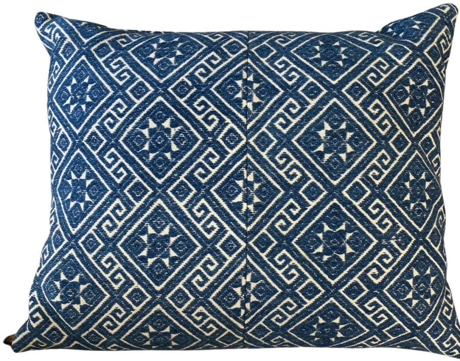 Pillows * | Zerbo Wedding Hmong Indigo Lumbar Blue