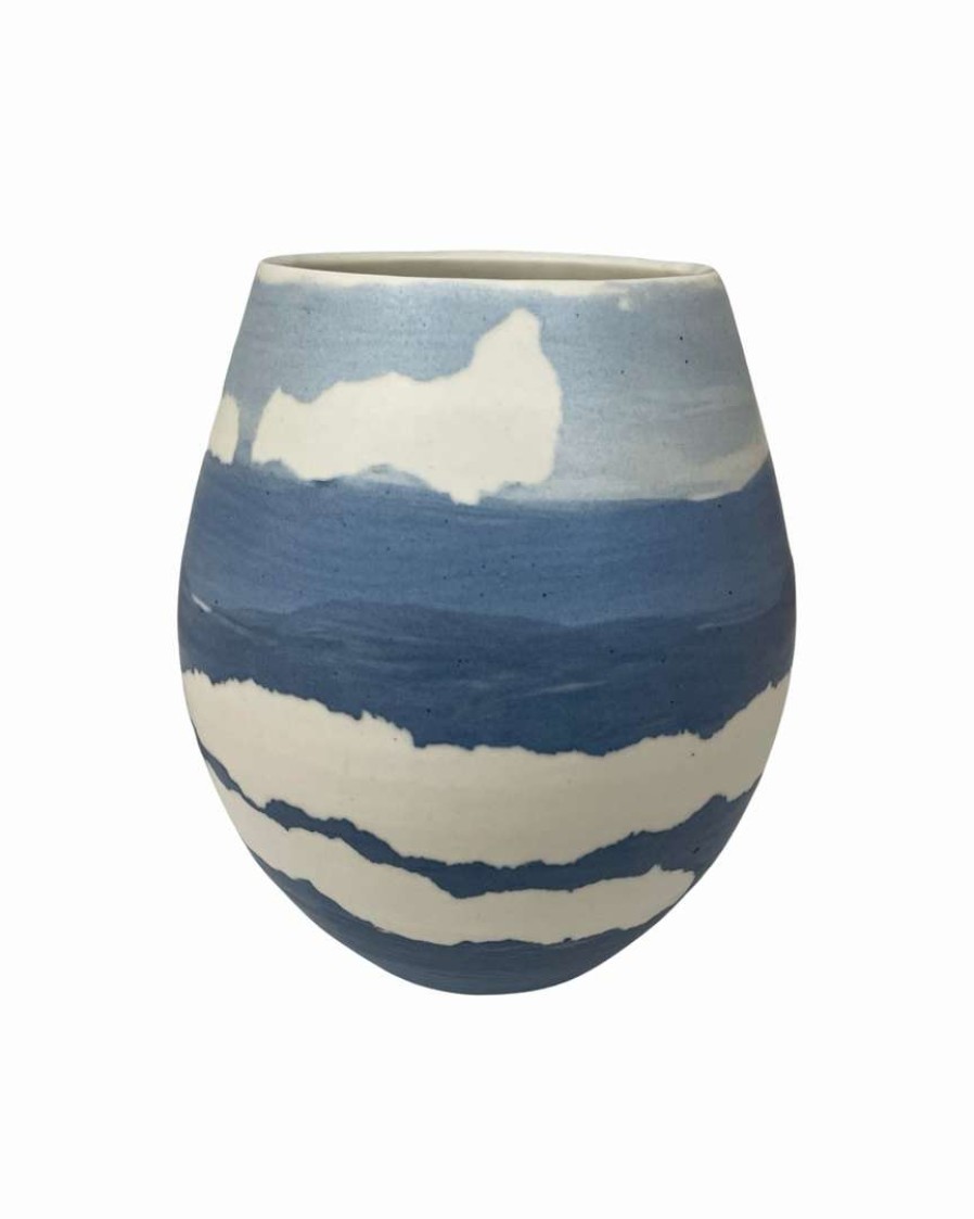 Accessories * | Kris Mcintosh Marbled Blue Vase 8