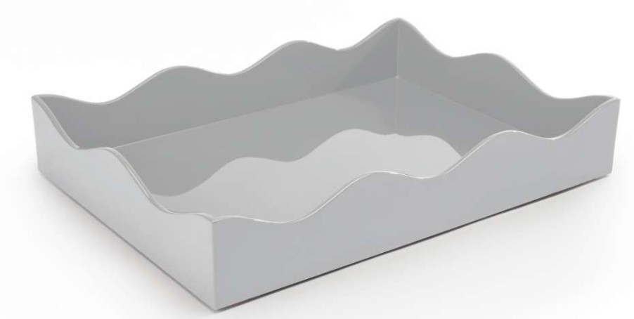 Tableware * | The Lacquer Company Medium Belles Rives Pale Grey Tray Tableware