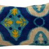 Pillows * | Md Home Indoor Izmir Velvet Ikat Pillow Cover Blue