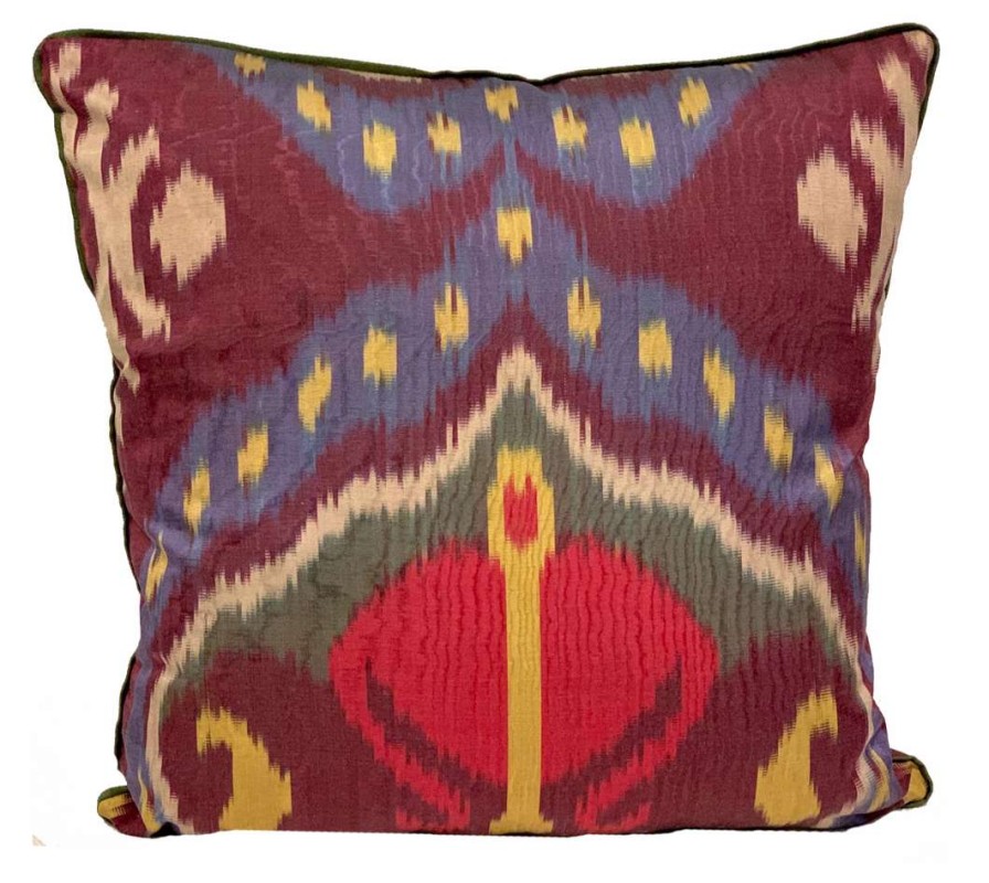 Pillows * | Kushaan Enver Silk Ikat Pillow Cover Multi