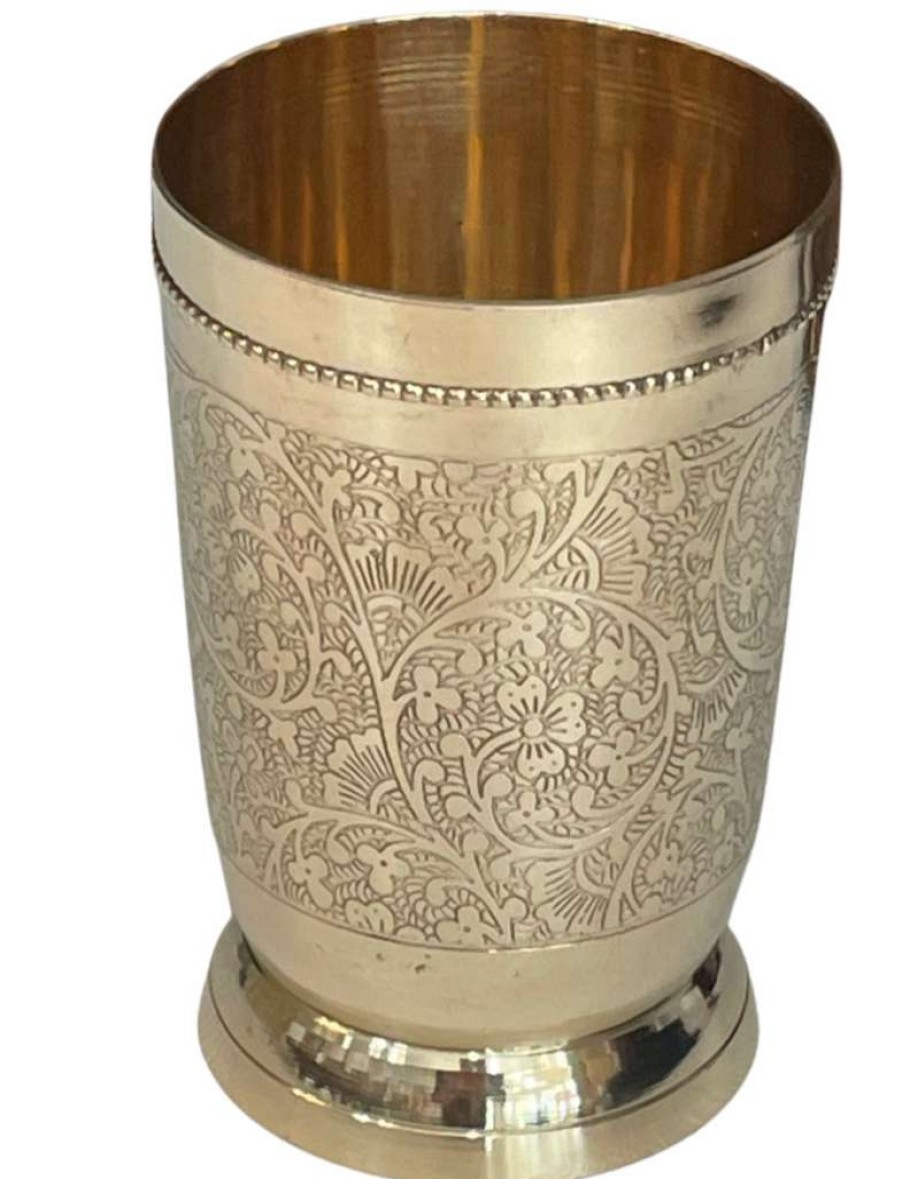 Tableware * | Well Made Home Leaf Plated Lassi Cup