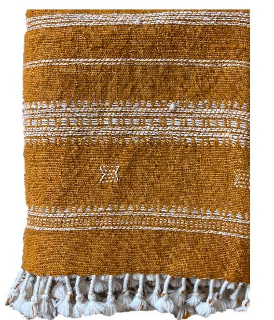 Accessories * | Well Made Home Indian Wool Saffron Throw Throws