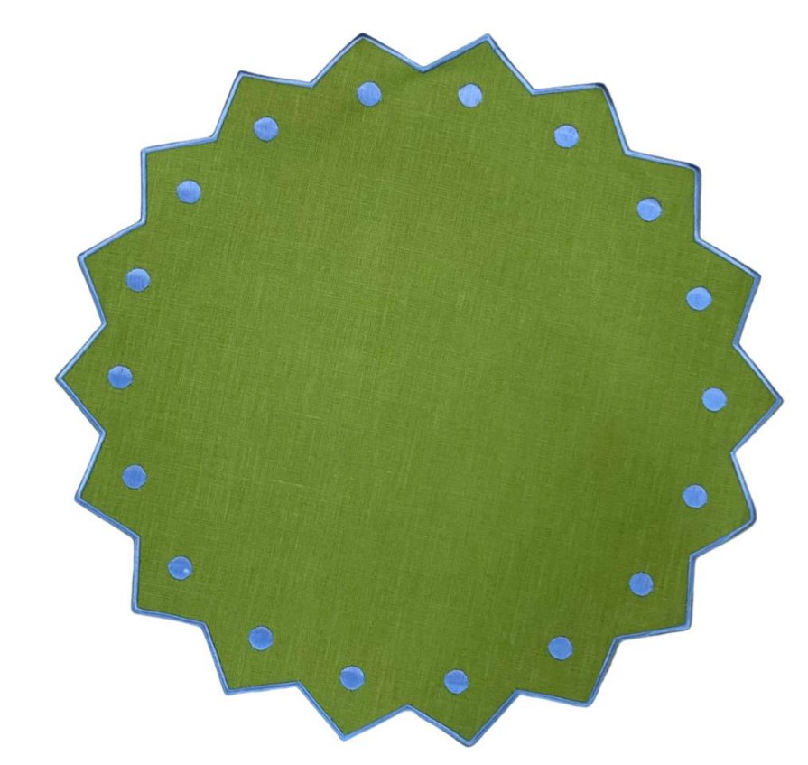 Tableware * | Well Made Home Green Zig Zag Placemats