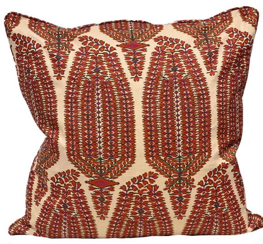 Pillows * | Lisa Fine Ayesha Paisley Spinel/Ivory Pillow Cover Orange