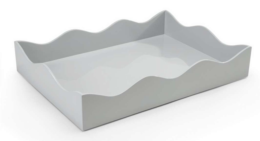 Tableware * | The Lacquer Company Large Belles Rives Pale Grey Tray Tableware