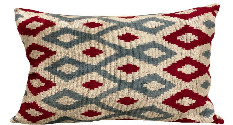 Pillows * | Md Home Engin Velvet Ikat Pillow Cover Indoor Red