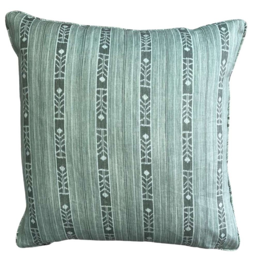 Pillows * | Schuyler Samperton Indoor Benghal Clover Stripe Pillow Cover Green