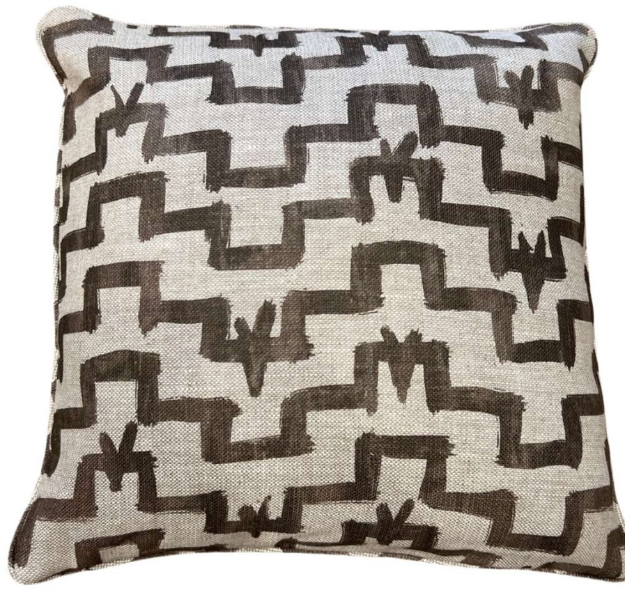 Pillows * | Zak & Fox Tulu Taupe Printed Pillow