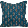 Pillows * | Lisa Fine Rajkot Peacock Pillow Cover Indoor Blue