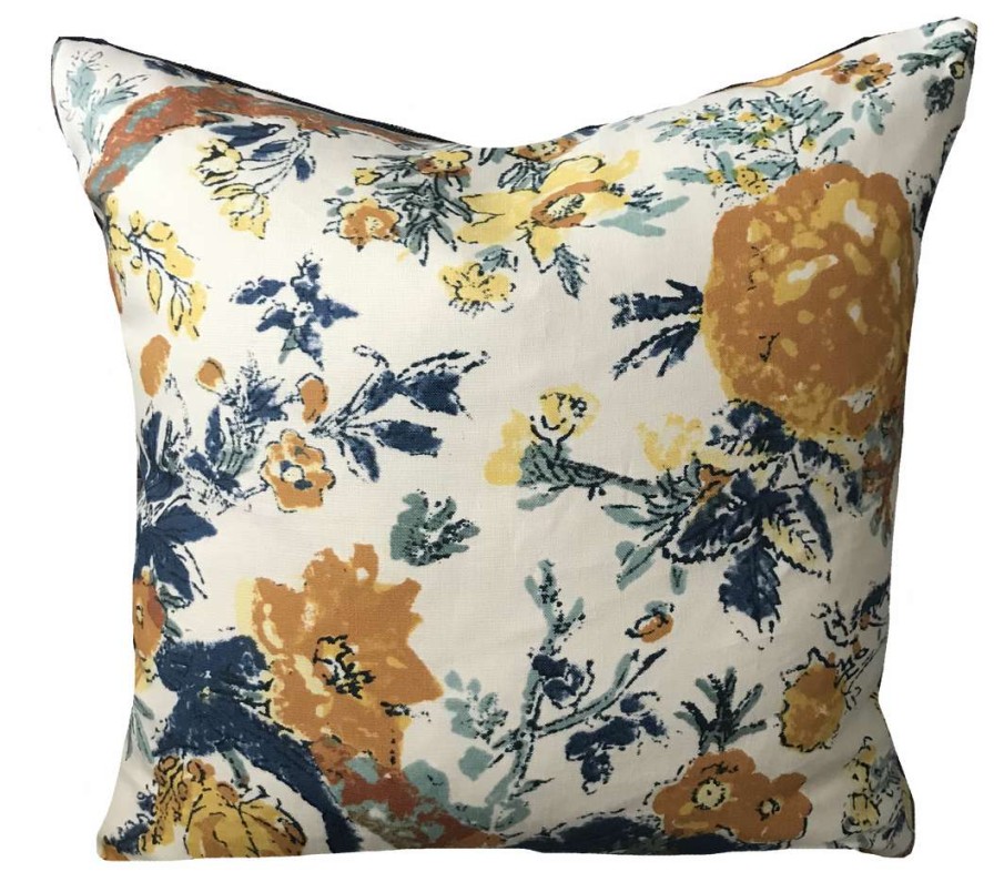 Pillows * | Jasper Collection By Michael Smith Indoor Bangalore Floral Blue Pillow Cover Multi