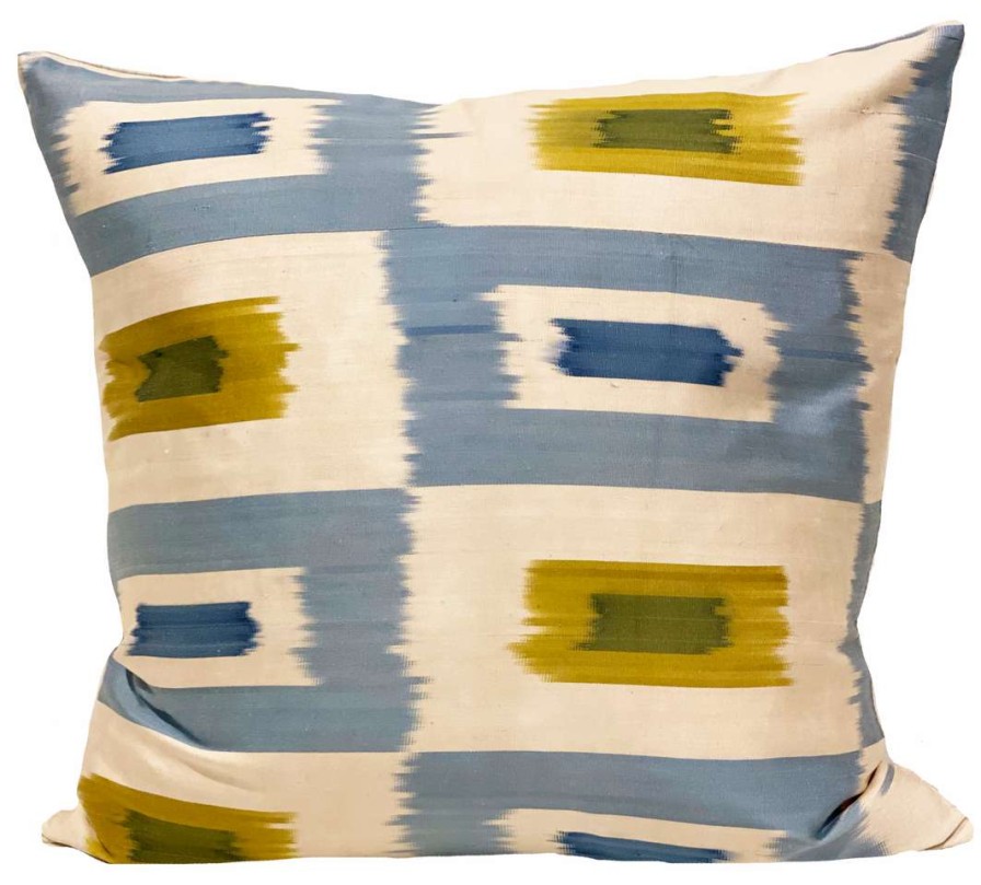 Pillows * | Md Home Indoor Alim Silk Ikat Pillow Cover Blue