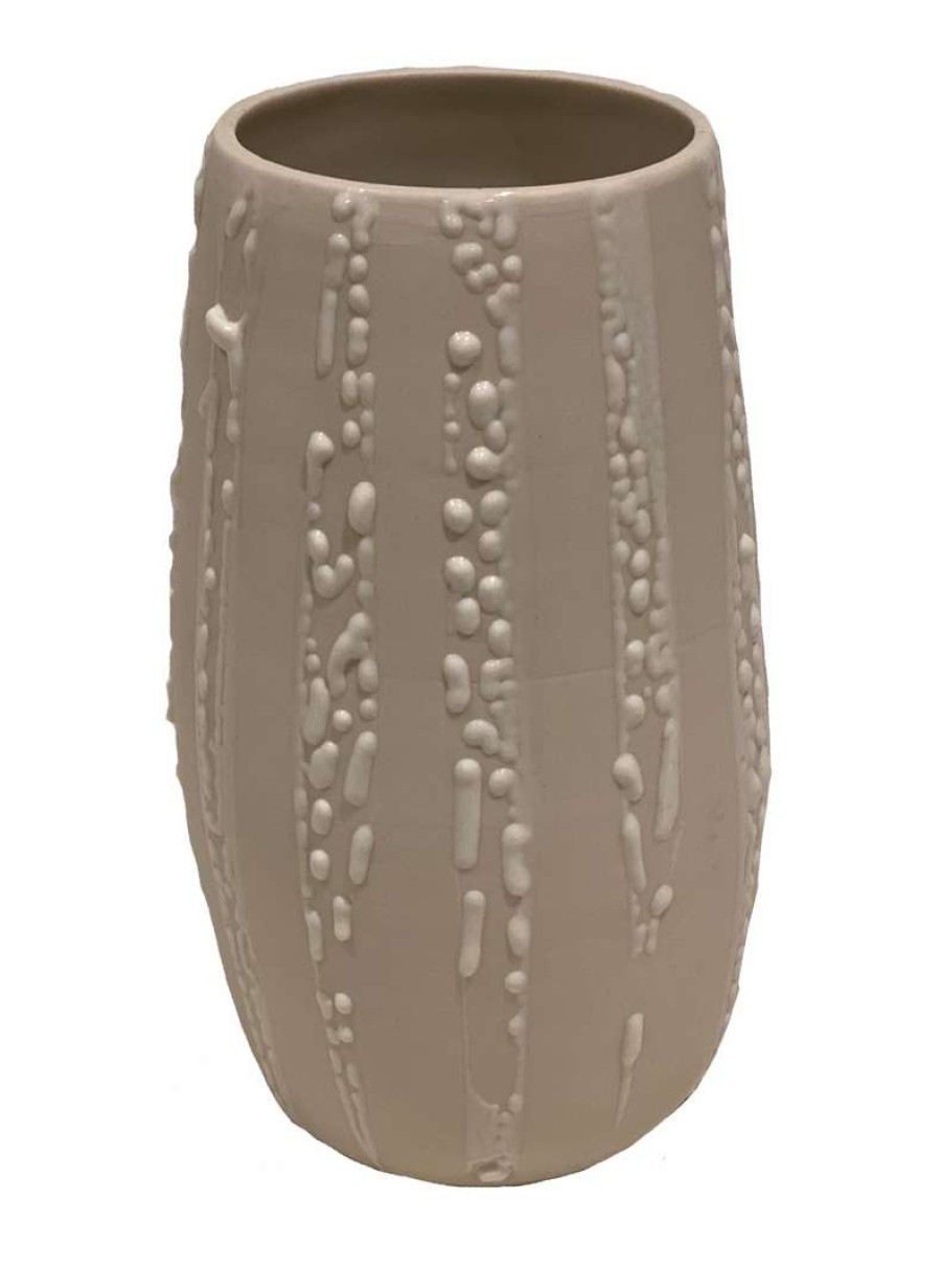 Accessories * | Kris Mcintosh Accessories Textured Ivory Vase