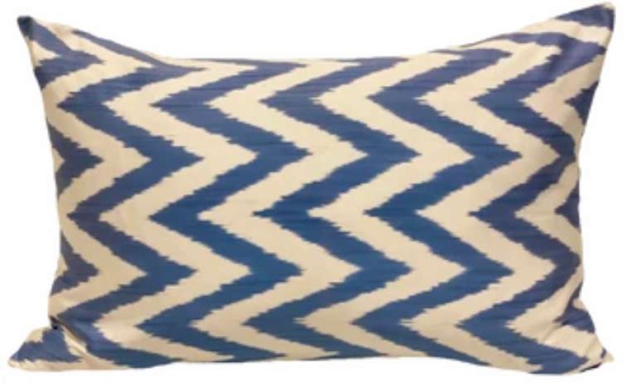 Pillows * | Md Home Zig Zag Silk Ikat Cover Blue