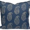 Pillows * | Peter Dunham Kashmir Paisley Indigo Pillow Cover Indoor Blue