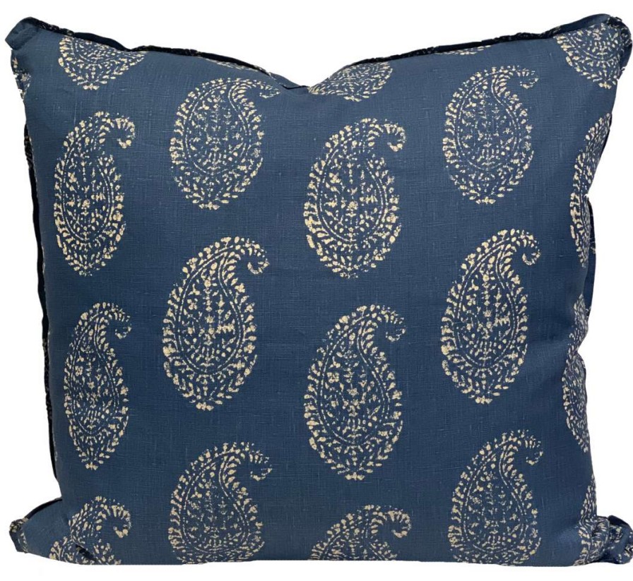 Pillows * | Peter Dunham Kashmir Paisley Indigo Pillow Cover Indoor Blue