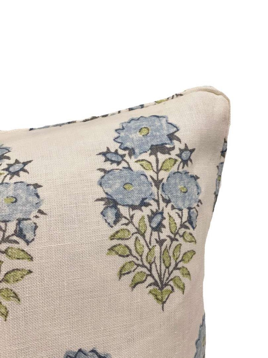 Pillows * | Lisa Fine Indoor Mughal Flower Pillow Cover Blue