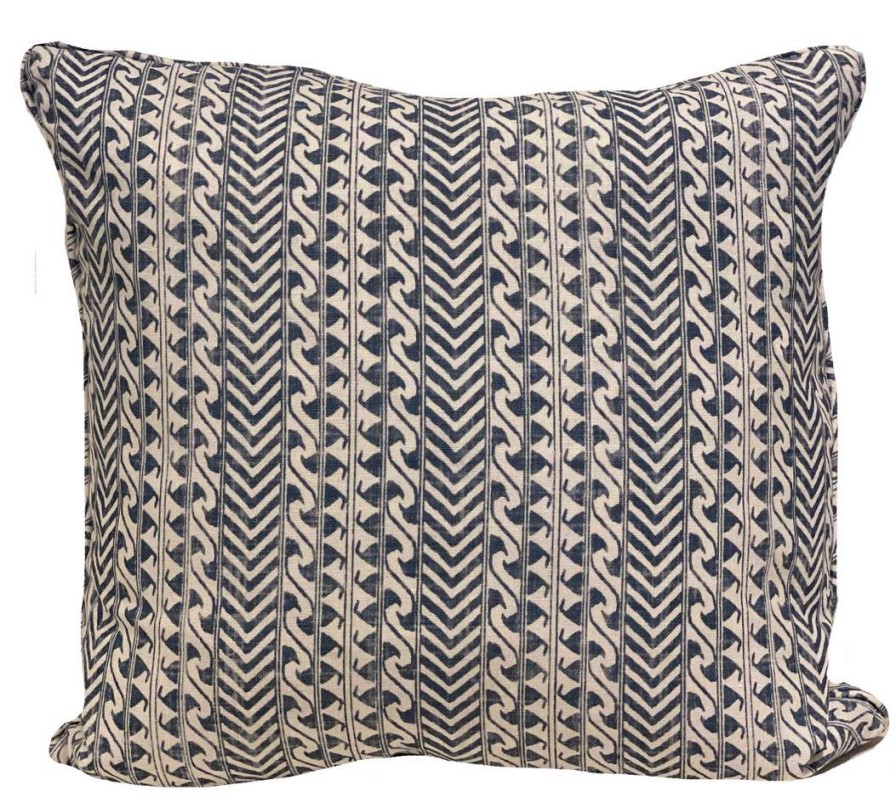 Pillows * | Lisa Fine Luxor Indigo Natural Pillow Cover Blue