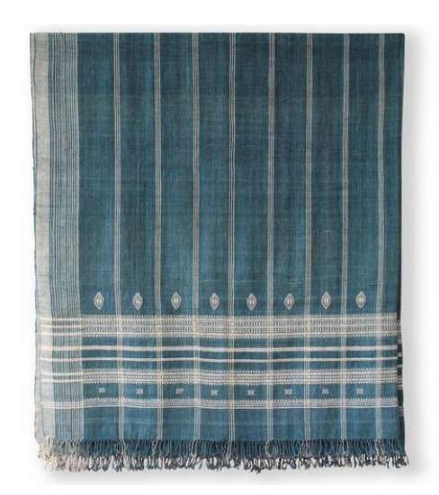 Accessories * | Well Made Home Indian Wool Indigo Throw