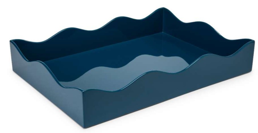 Tableware * | The Lacquer Company Medium Belles Rives Marine Blue Tray