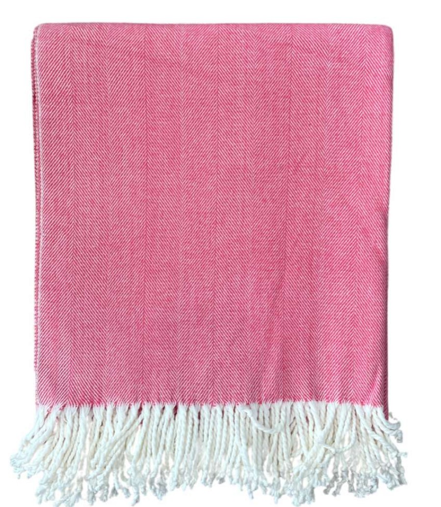 Accessories * | Alashan Adirondack Herringbone Coral Island Throw