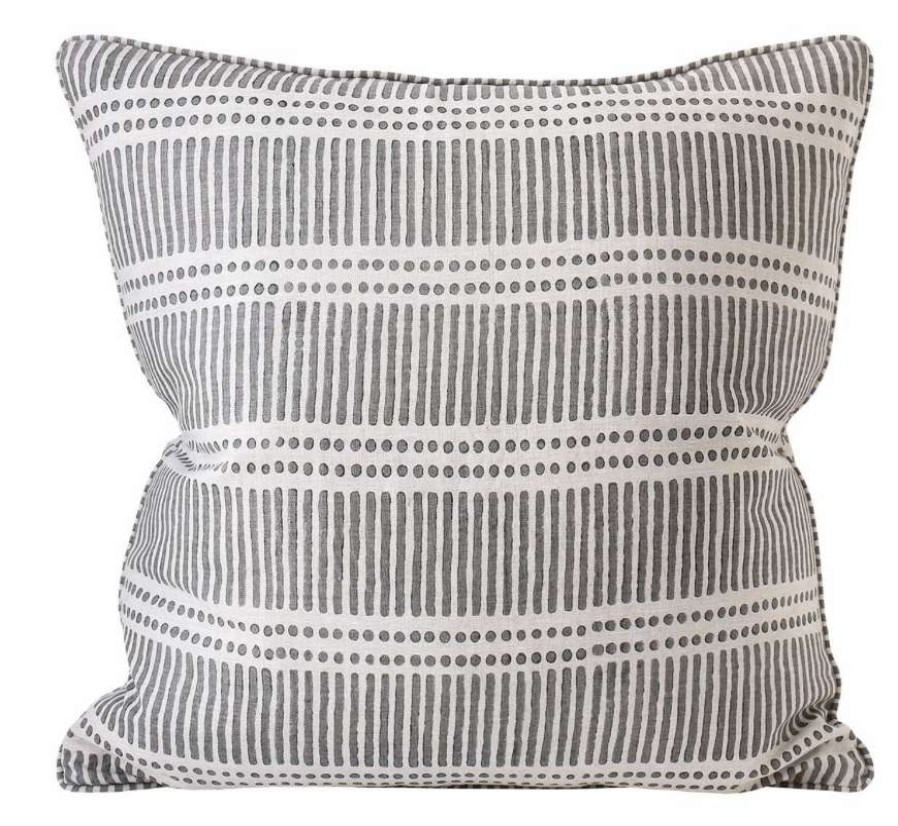 Pillows * | Walter G Indoor Dash Dot Mud Linen Printed Pillow Cover