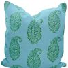 Pillows * | Peter Dunham Indoor Kashmir Paisley /Green Outdoor Pillow Blue