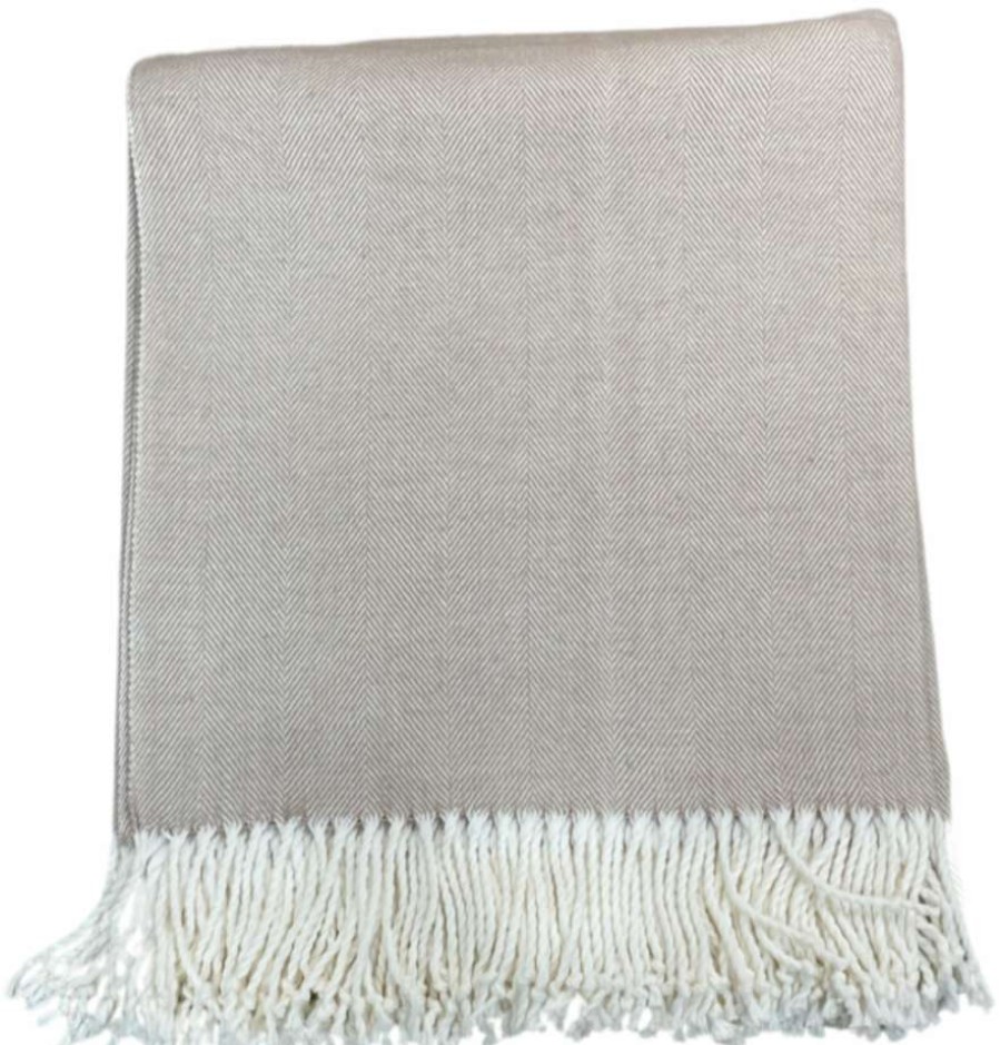 Accessories * | Alashan Adirondack Herringbone Bisque Throw