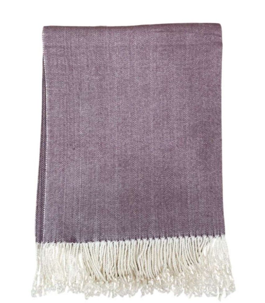 Accessories * | Alashan Throws Adirondack Herringbone Smokey Plum Throw