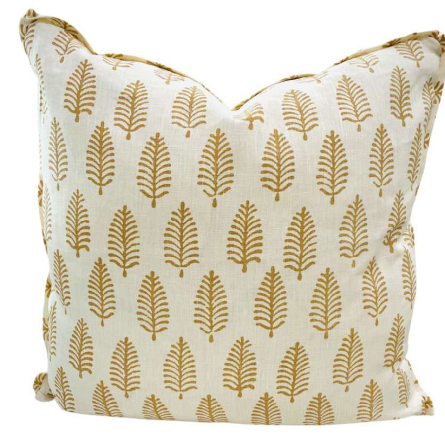 Pillows * | Quadrille Pine Wood Pillow Cover Indoor Gold