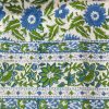 Tableware * | Well Made Home Blue And Green Flower Block Print Round Tablecloth Tableware