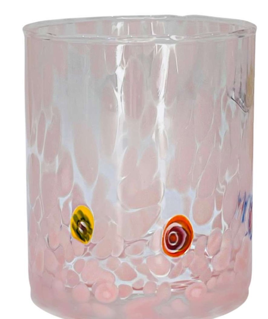 Tableware * | Emporium58Mirano Murano Glasses- Pink Glassware