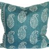 Pillows * | Peter Dunham Kashmir Paisley Peacock Pillow Cover Indoor Blue