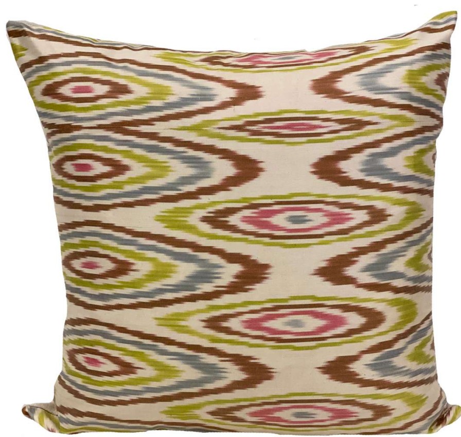 Pillows * | Md Home Indoor Oval Silk Ikat Multi