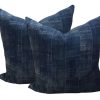 Pillows * | Indian Pink Indoor African Indigo Mudcloth Cover (Pair) Blue