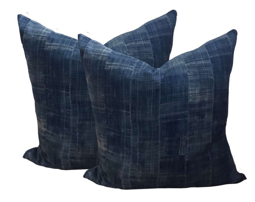 Pillows * | Indian Pink Indoor African Indigo Mudcloth Cover (Pair) Blue