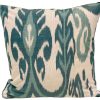 Pillows * | Kushaan Su Aqua Silk Ikat Pillow Cover Indoor Green