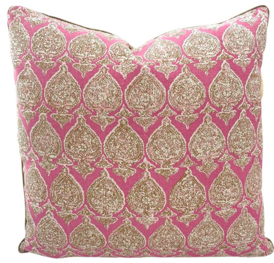 Pillows * | Raoul Textiles Indoor Sari Fuchsia Pillow Cover Pink