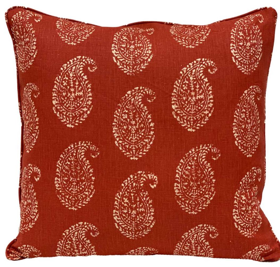 Pillows * | Peter Dunham Kashmir Paisley Pillow Cover Red