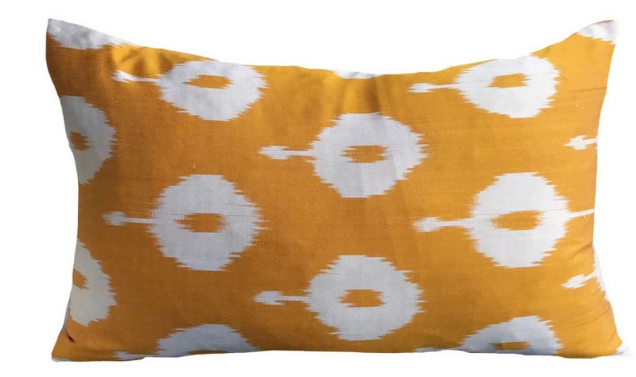 Pillows * | Md Home Nida Ikat Saffron Pillow Cover Indoor Yellow