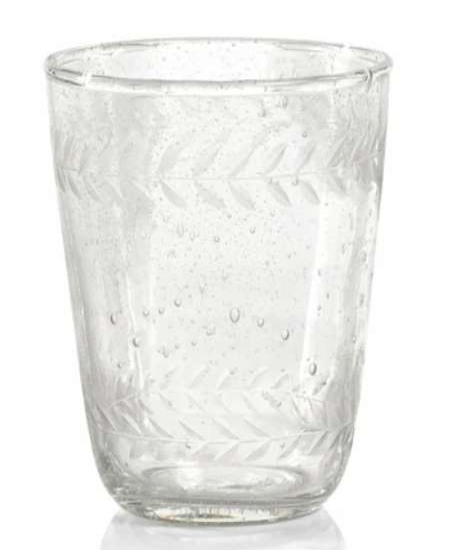 Tableware * | Zodax Tuscan Hand Made Etched Glass- Double Old Fashioned