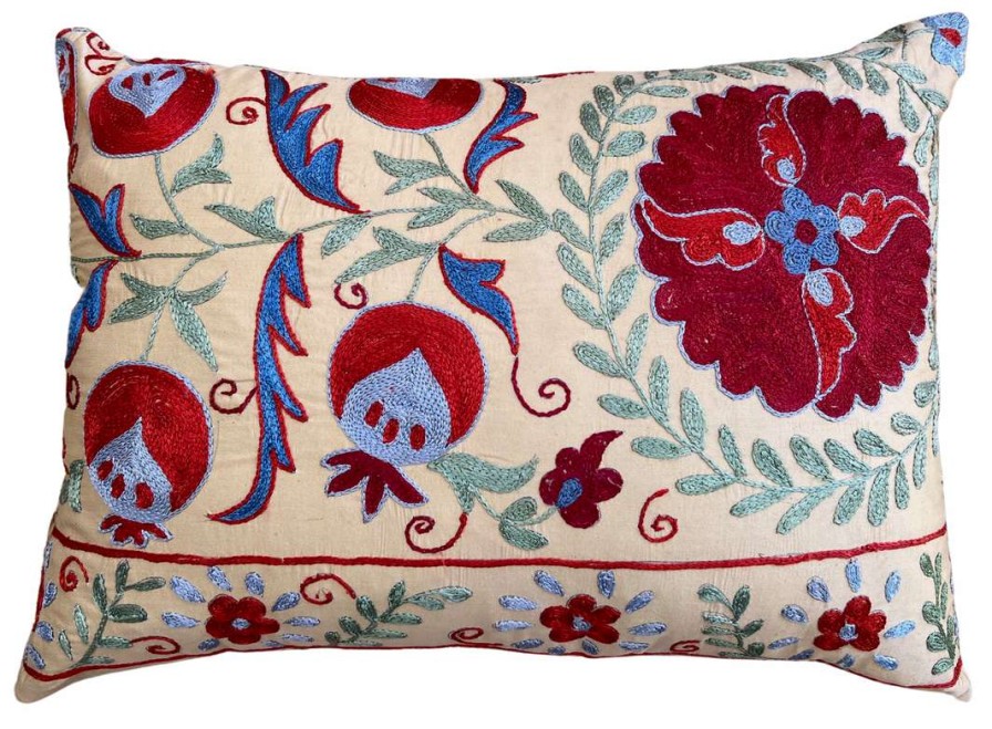 Pillows * | Well Made Home Embroidered Floral Pillow Cover Indoor Multi