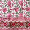 Tableware * | Well Made Home Tableware Pink And Green Floral Block Print Round Tablecloth