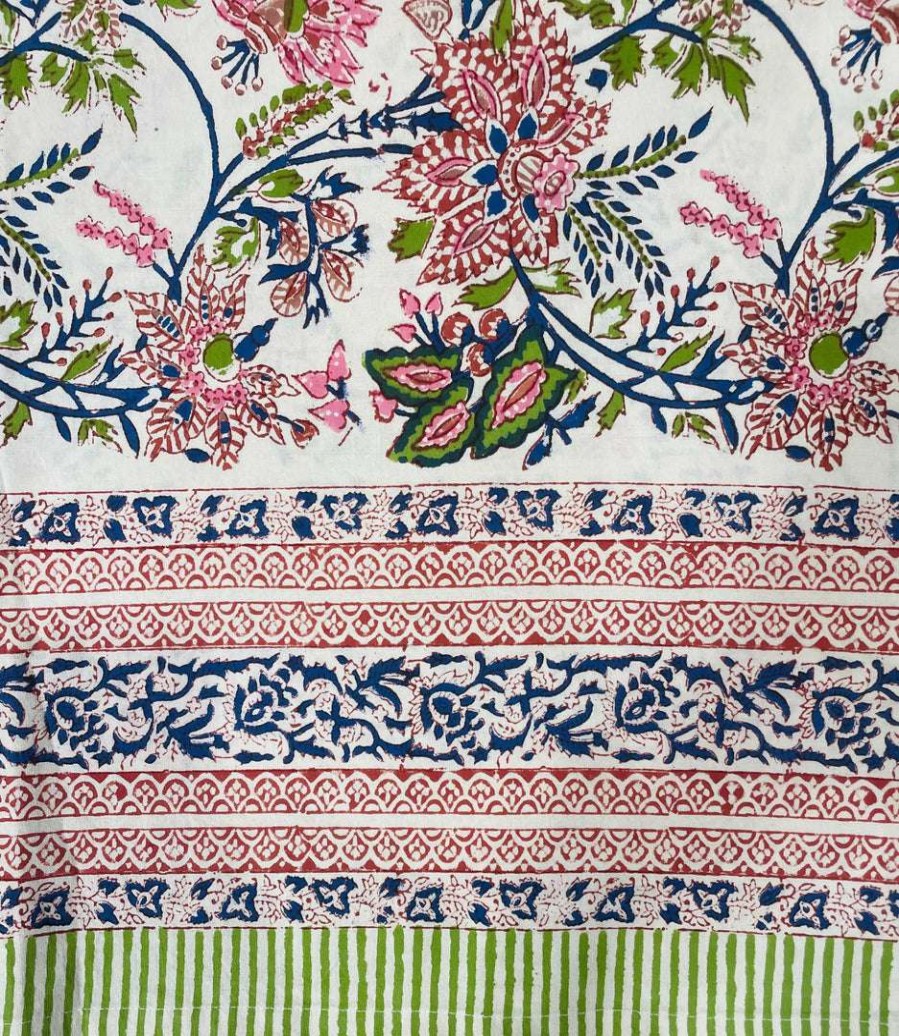 Tableware * | Well Made Home Multi Palempore Block Print Tablecloth