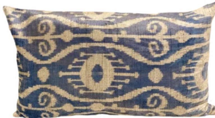 Pillows * | Md Home Indoor Payas Velvet Ikat Pillow Cover Blue