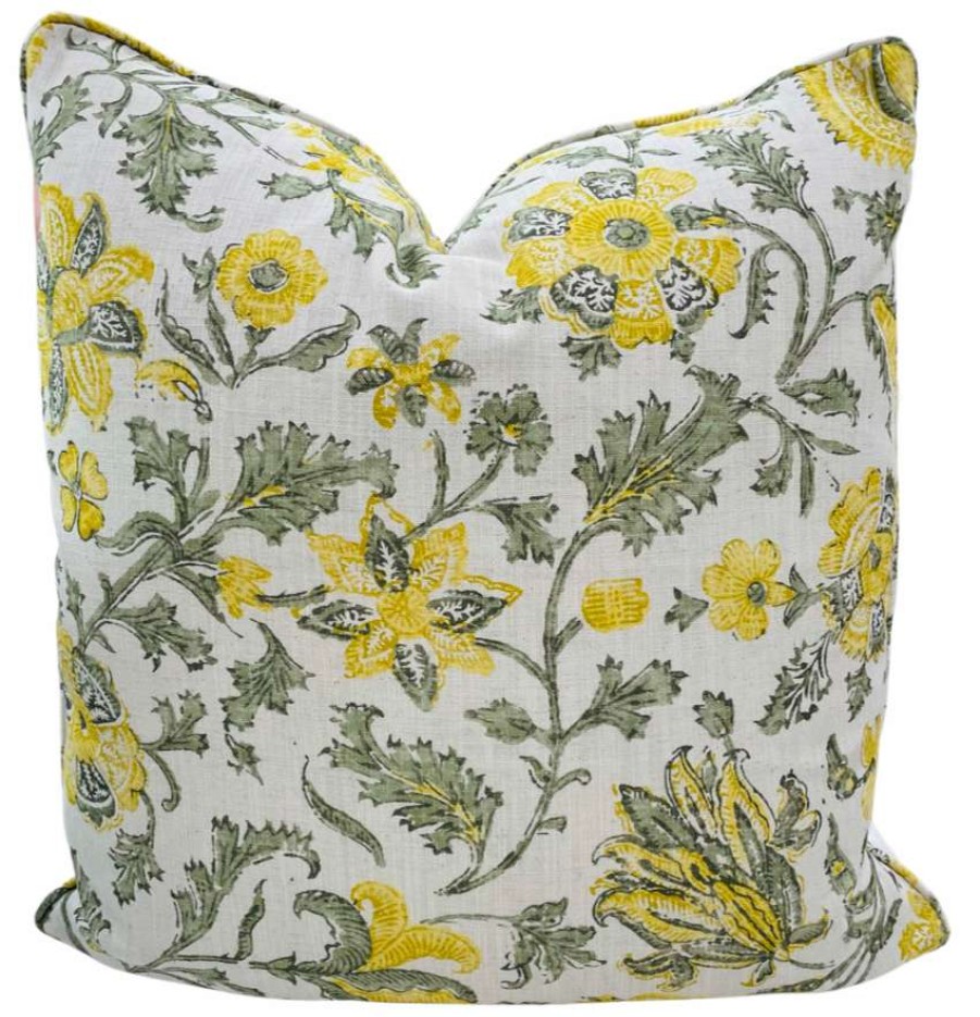 Pillows * | Lisa Fine Zahra Sage Soleil Pillow Cover Yellow