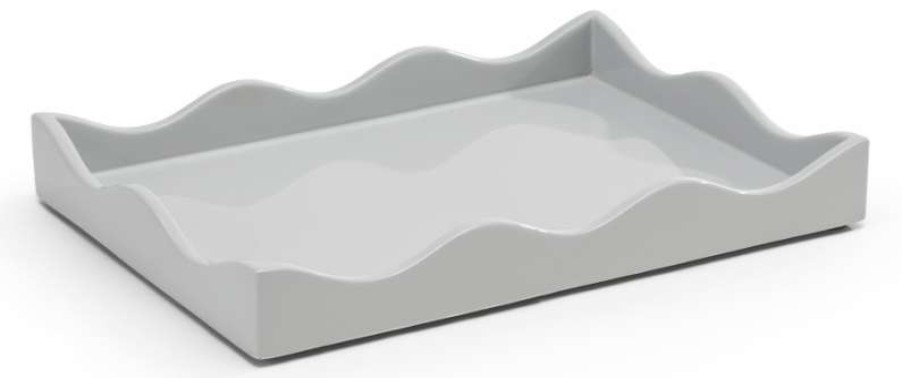 Tableware * | The Lacquer Company Small Belles Rives Pale Grey Tray Tableware