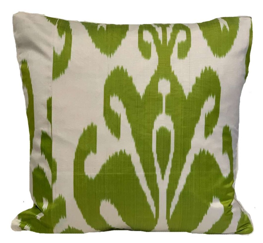 Pillows * | Kushaan Bahar Silk Ikat Pillow Cover Indoor Green