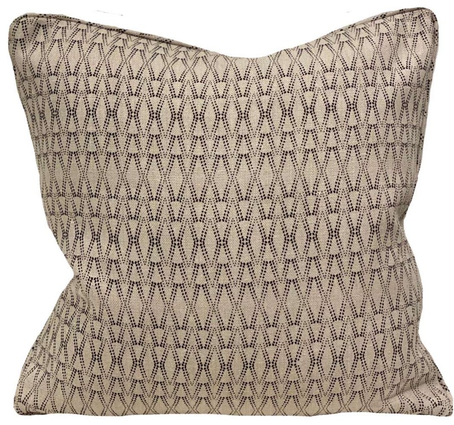 Pillows * | Caroline Cecil Ketut On Natural Pillow Indoor Black