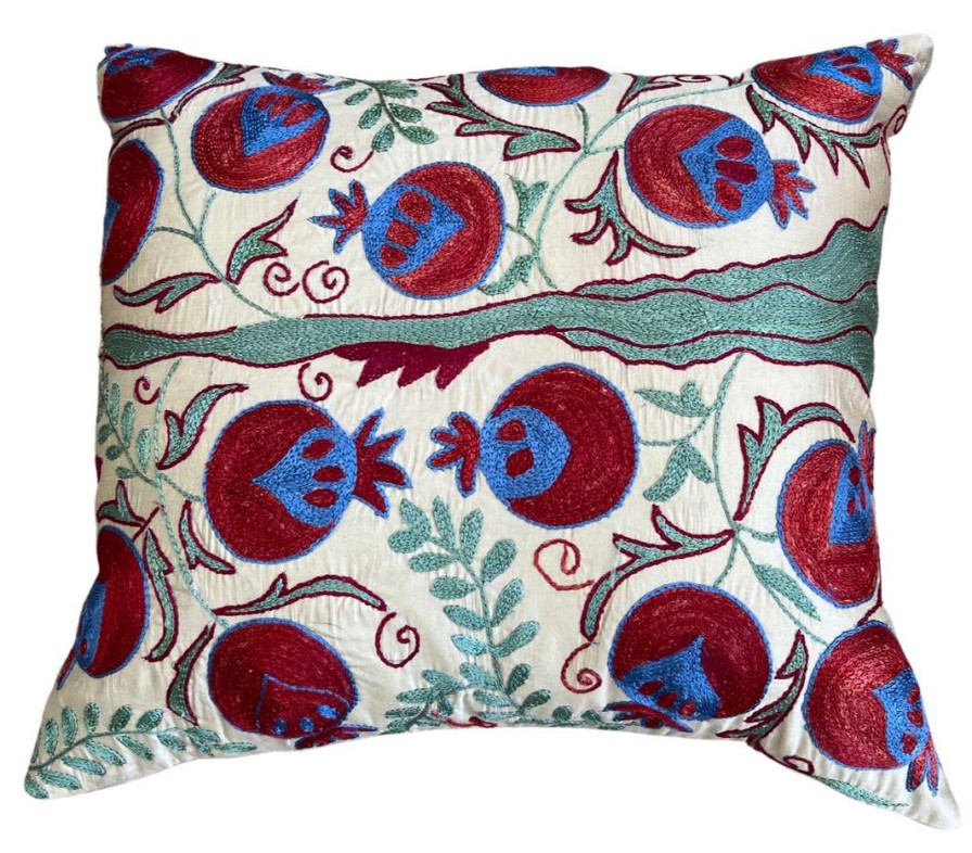 Pillows * | Well Made Home Embroidered Pomegranate L Pillow Cover Multi